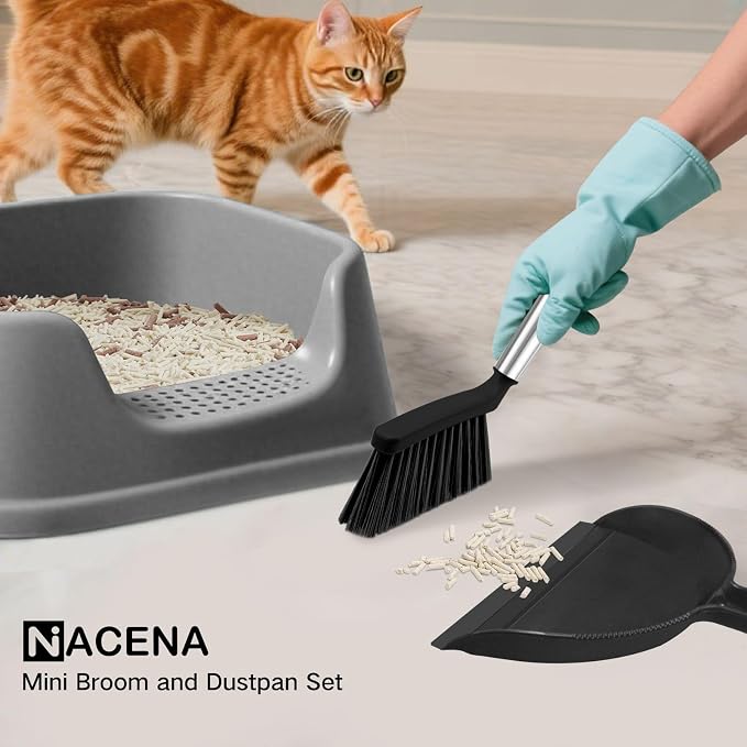 NACENA Mini Broom and Dustpan Set, Small Dust Pan and Brush Set - Image 8