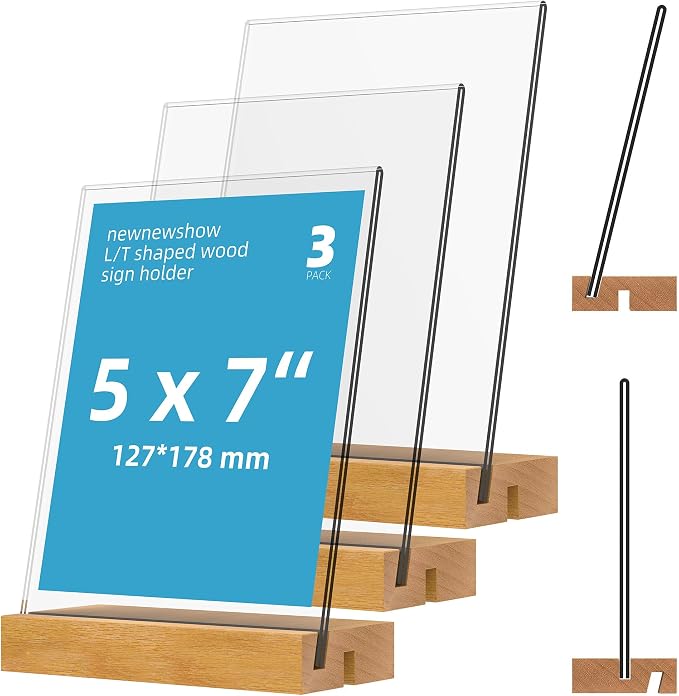newnewshow 5"x7" Acrylic Sign Holder by NEWNEWSHOW
