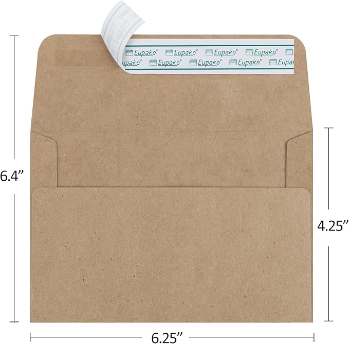Eupako A4 Brown Photo Envelopes 4x6, 100 Pack Self Seal Envelopes - Image 2