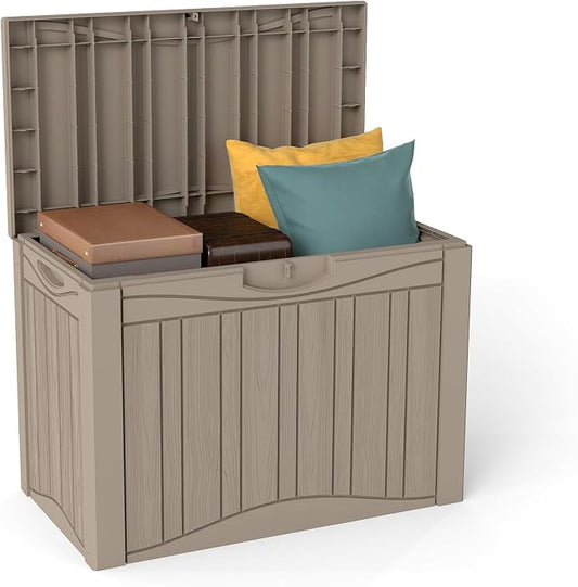 Decksplore 50 Gallon Outdoor Storage Box Waterproof Lockable Resin Deck Box by Decksplore%E2%80%94BuiltforOutdoor