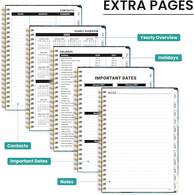 Planner 2026-2027, Hardcover Monthly and Weekly Academic Planner July 2026 - Image 5