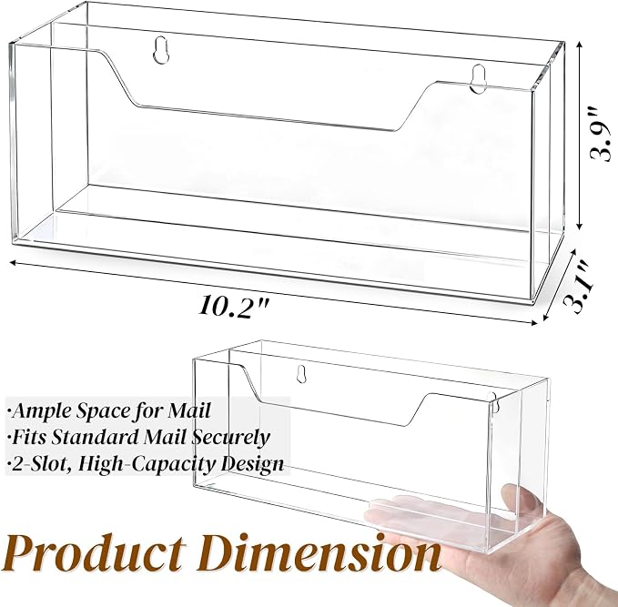 Noamus 2 Pack Acrylic Mail Organizer - Image 2