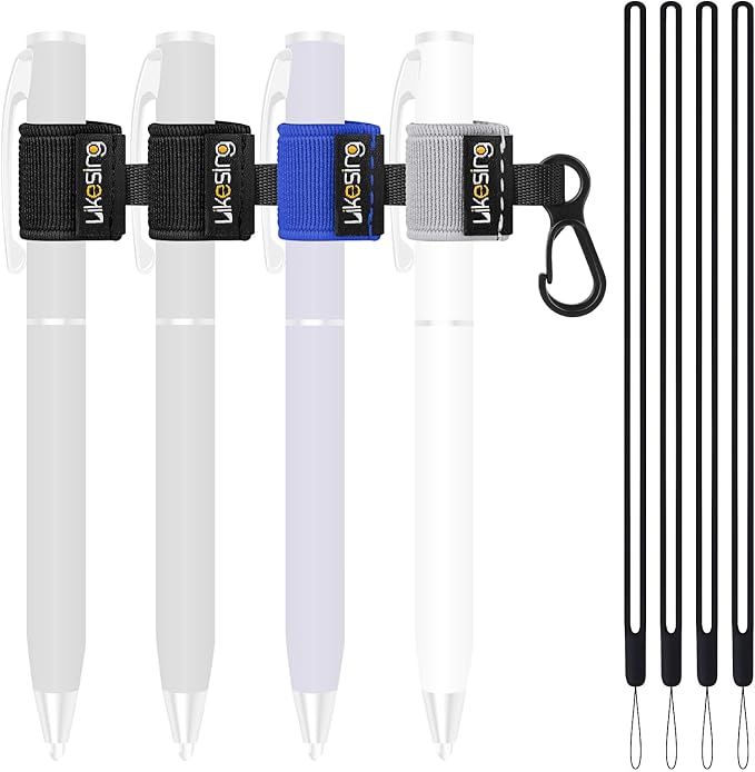 Likesing Pen Holder for Lanyard, 4 Set Elastic Retractable Pencil Holder by Makelifethewayyoulike