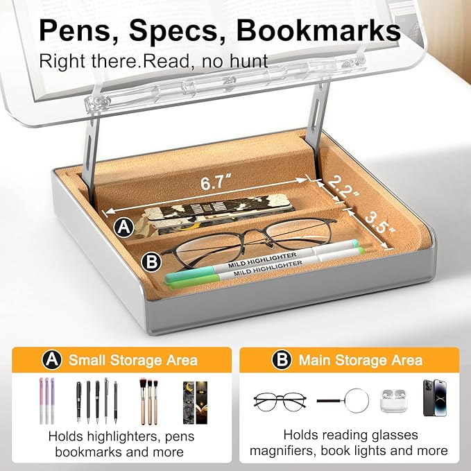 Book Stand with Storage, Book Holder - Image 3