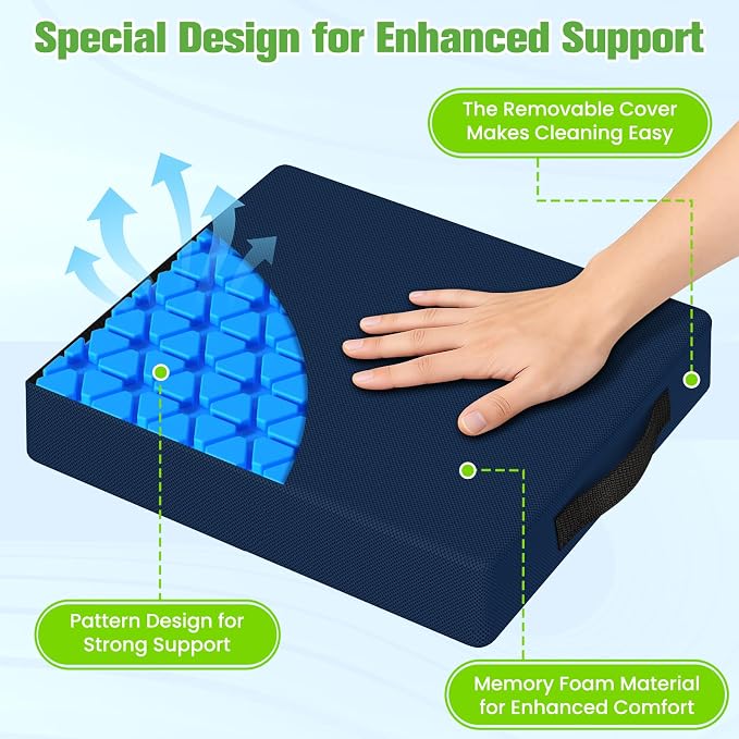 Seat Cushion for Office Chairs, Memory Foam Chair Cushion - Image 2