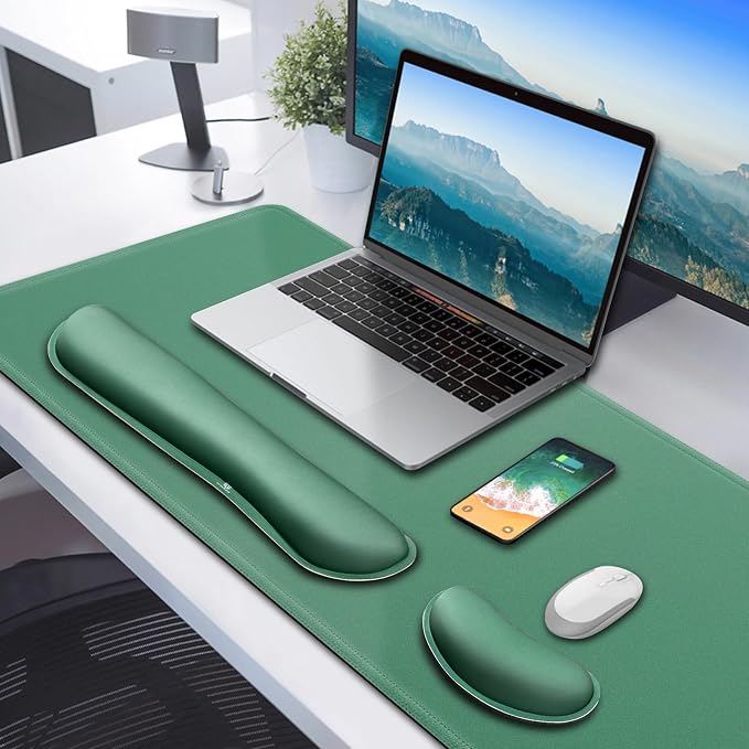 Gimars 4 in 1 Mouse Pad and Keyboard Wrist Rest Set, Large Mouse Pad - Image 2