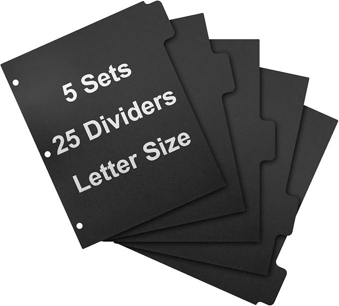 3 Ring Binder Dividers with 5-Tabs - Image 2