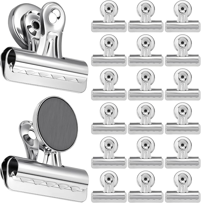 MorningRo 18 Pcs Metal Magnetic Clips Heavy Duty 2.2 Inch Whiteboard - Image 2