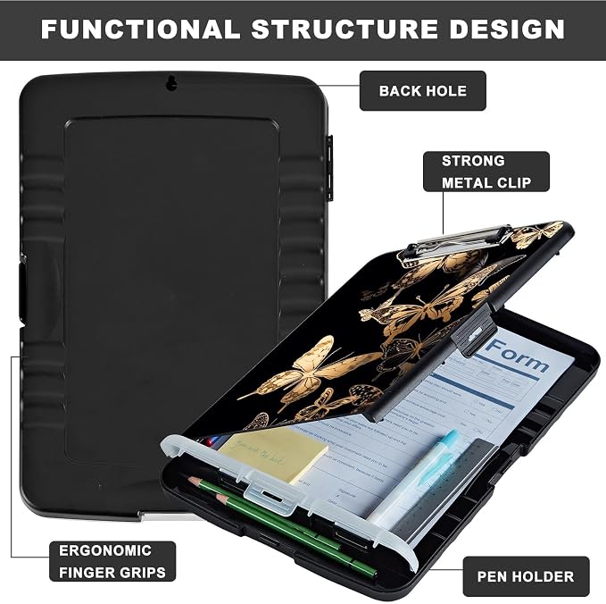 Clipboard with Storage, Heavy Duty Plastic Storage Clipboard with Low Profile - Image 6