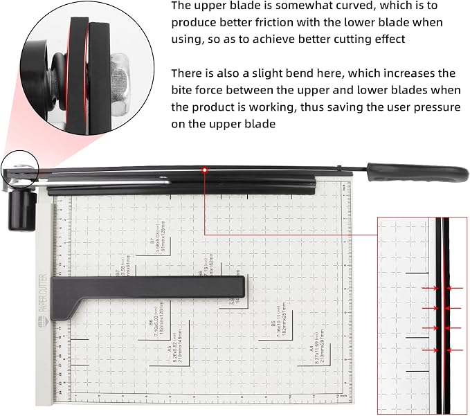 ZEQUAN 13" A4 Heavy Duty Guillotine Cutter, Metal Base, 10-Sheet Office - Image 6