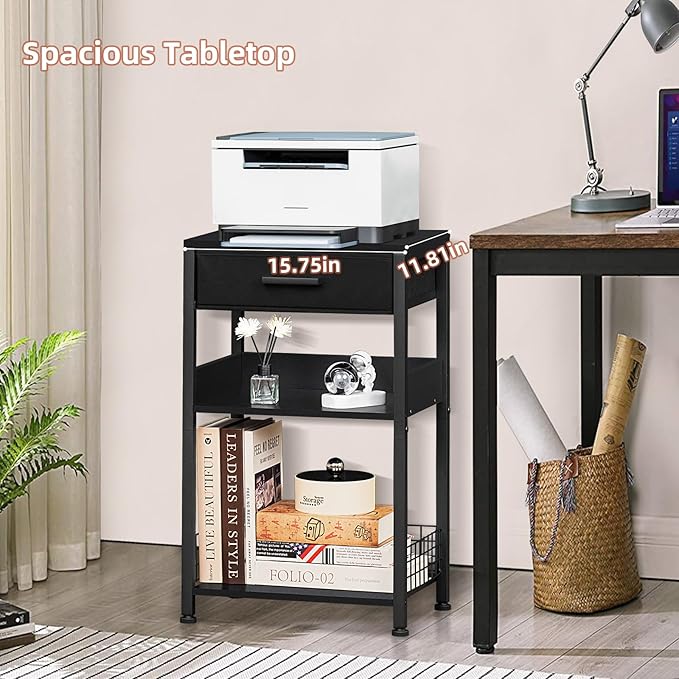 Lerliuo Pure Black Printer Table - Image 4