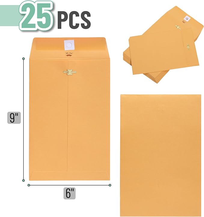 Mr. Pen- Clasp Envelopes, 25 Pack, 6x9 Inches, Mailing Documents, Office - Image 2