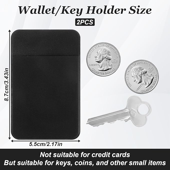 2 PCS Flat Thin Wallet Key Holder, Slim Credit Card Holders, Minimalist Slim - Image 2