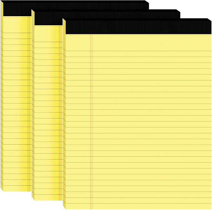 3pcs Legal Pads 8.5 x 11, Notepads 8.5 x 11 Inch, 30 Sheets/Pack, Perforate by Ciphyfee