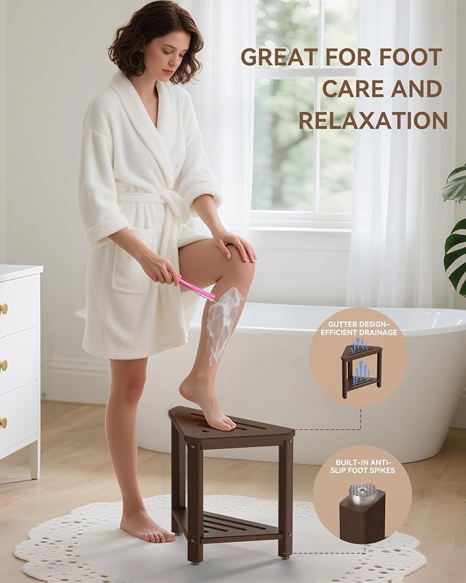 Shower Foot Rest 15in, HDPE Waterproof Shower Stool - Image 3