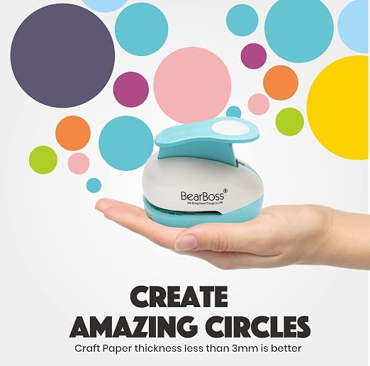 BearBoss 5 Circle Paper Punch, Handmade Scrapbook Paper Puncher, Different Size - Image 2