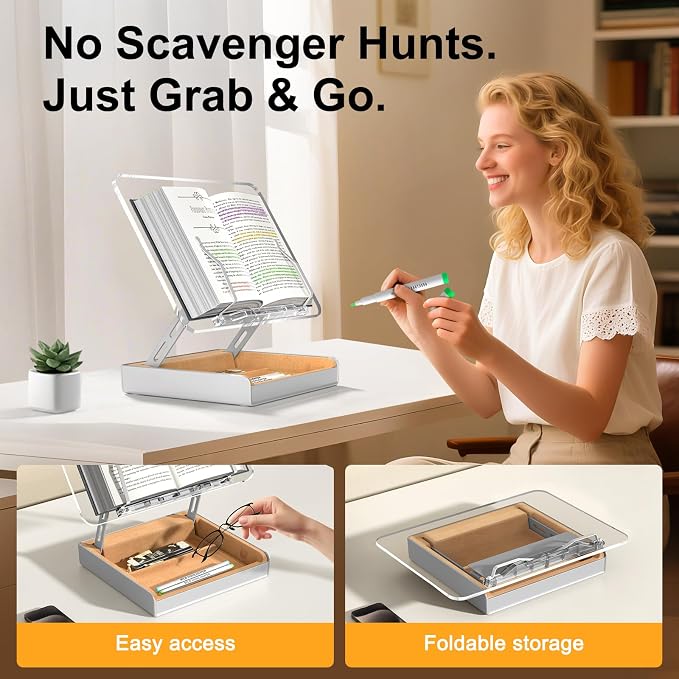 Book Stand with Storage, Book Holder - Image 4