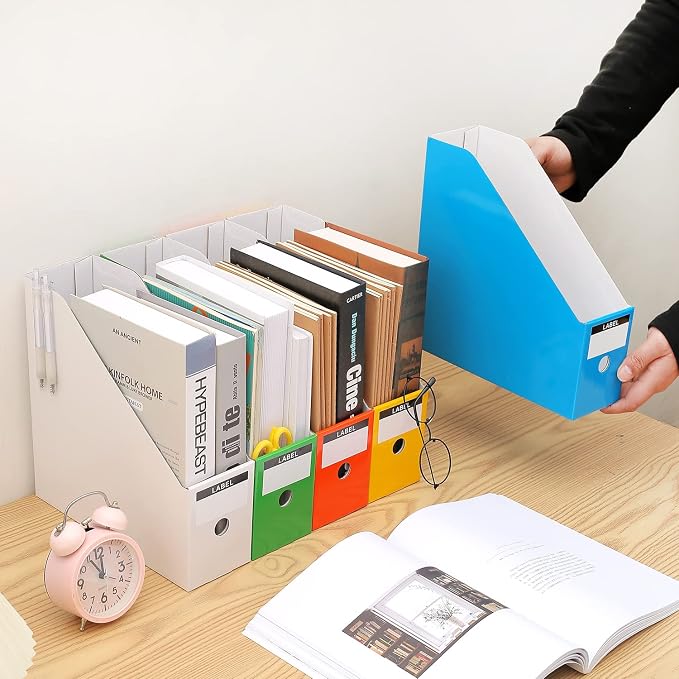 Foldable Desk File Holder Organizer Sturdy Cardboard Magazine Storage Box - Image 5