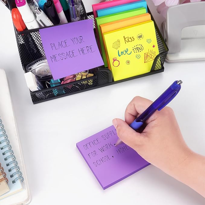 Sticky Notes 3x3 inch Bright Colors Self-Stick Pads 24 Pads/Pack 70 Sheets/Pad - Image 7