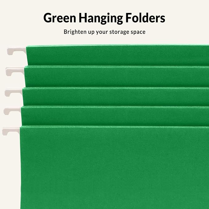 SUNEE Hanging File Folders, 25 Pack Letter Size Hanging File Folders - Image 4