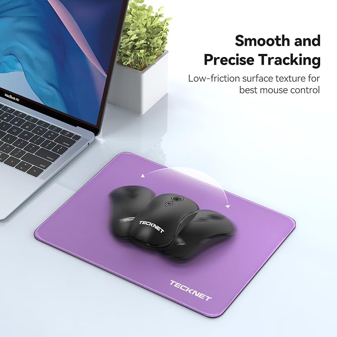TECKNET Mouse Pad with Anti-fray Stitchin, Waterproof Surface & Non-Slip Rubber - Image 3