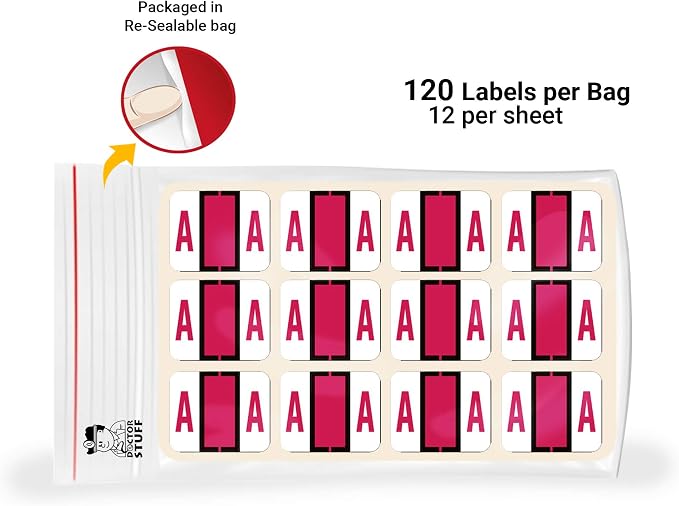 Doctor Stuff - File Labels for File Folders, Alphabet Letter A Stickers - Image 5