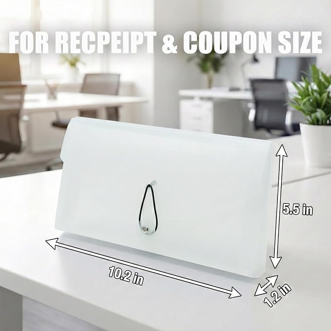 Portable 13-Pocket Receipt & Coupon Organizer, Small Expanding Accordion File - Image 2