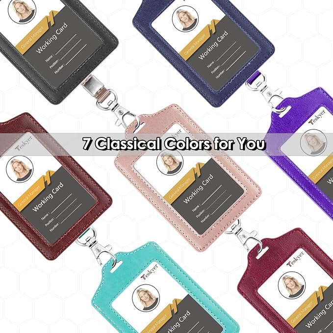 Teskyer 2 Pack Double Sided Clear Badge Holder - Image 7