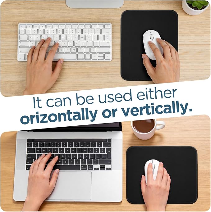 Black Mouse pad, Featuring a wear-Resistant Stitching Edge Design. It can be - Image 2