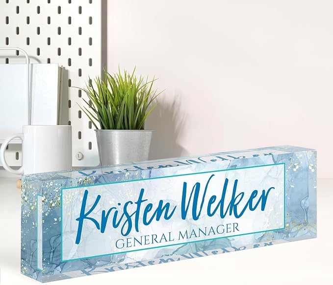 Name Plate for Desk, Desk Name Plate Personalized, Office Decor for Women Men by Spricoz