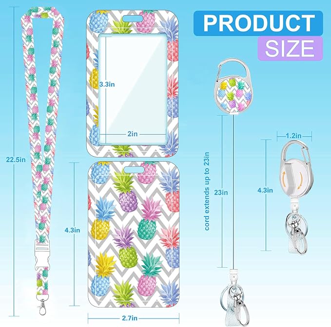 Badge Lanyard and ID Badge Holder, Retractable Badge Reels - Image 2