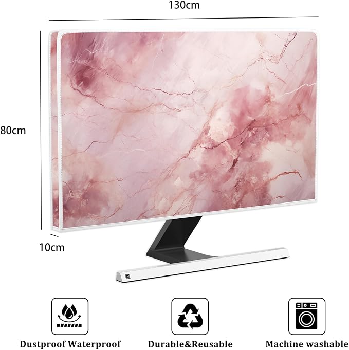 Baocicco Fashion Pink Marble Waterproof Television Cover 55 Inch Full Body - Image 2