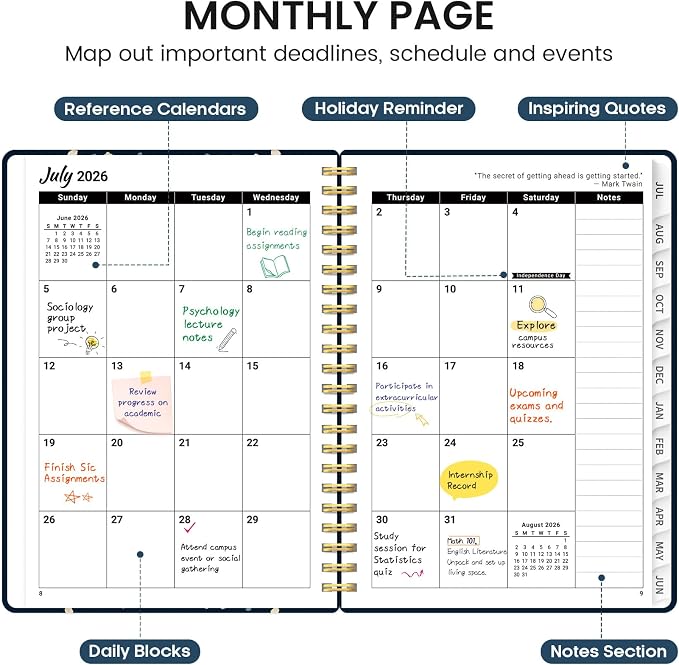 Planner 2026-2027, Academic Monthly and Weekly Calendar Planner - Image 2