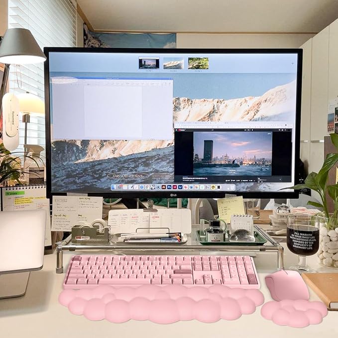 JIKIOU Upgrade Leather Cloud Keyboard Wrist Rest, Cloud Wrist Rest - Image 4