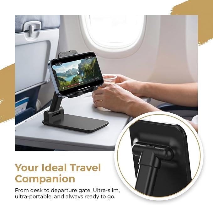 Phone Stand for Desk Cell Phone Holder Stands for iPhones, Fully Foldable - Image 4