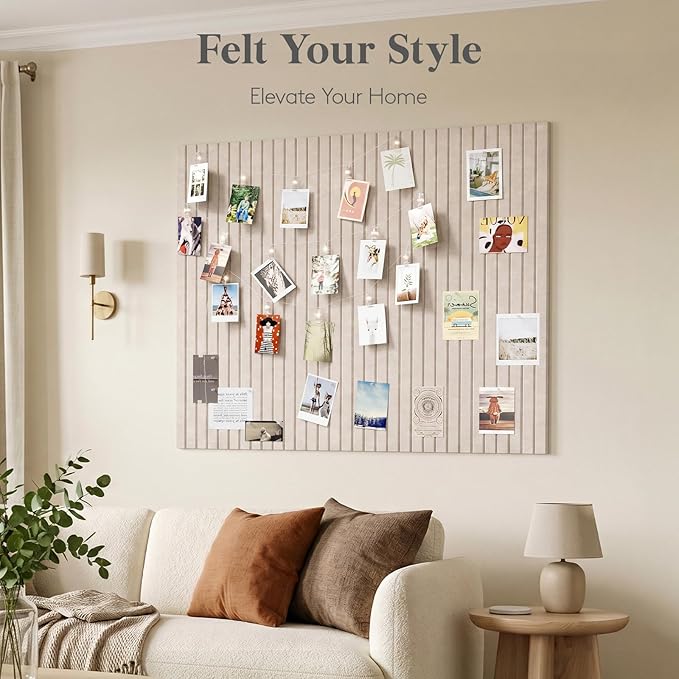 Lifewit Felt Slatted Bulletin Board, 6 Pack Self-Adhesive Panel, Cork Board - Image 5