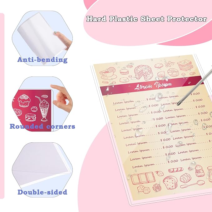 AKONEGE 6PCS 8.5" x 11" Rigid Print Protectors, Hard Plastic Sleeves - Image 4