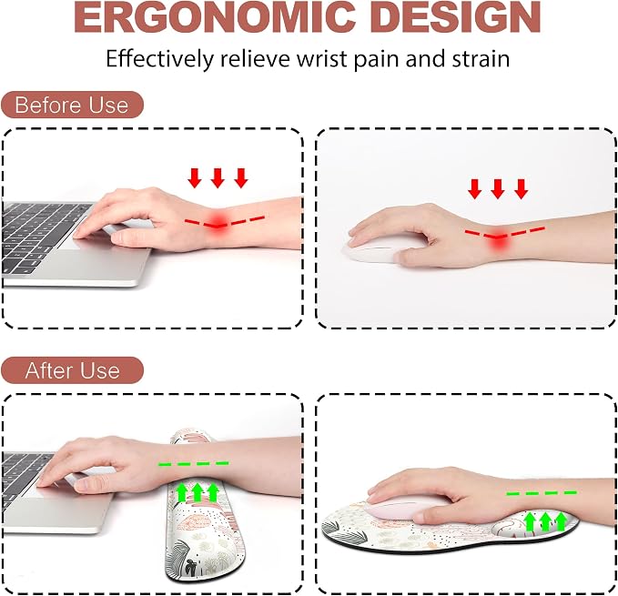 Ergonomic Mouse Pad with Wrist Rest and Keyboard Wrist Rest, Mousepad and Wrist - Image 2
