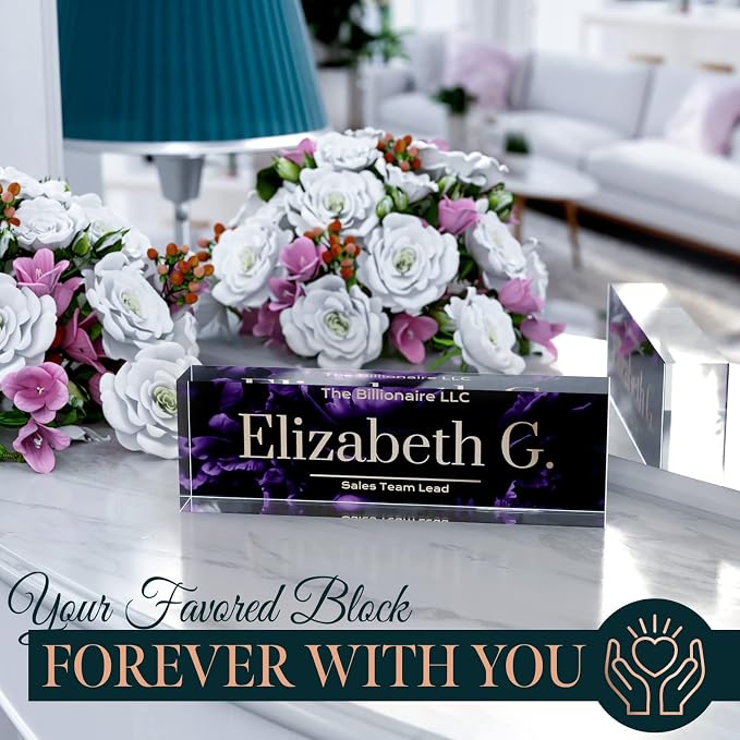 Desk Name Plate Personalized, Custom Name Plates 2½/x8 Inches, Thick - Image 5