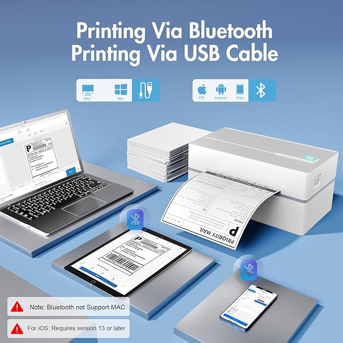 Thermal Shipping Label Printer 4x6 Bluetooth Label Maker - Image 3