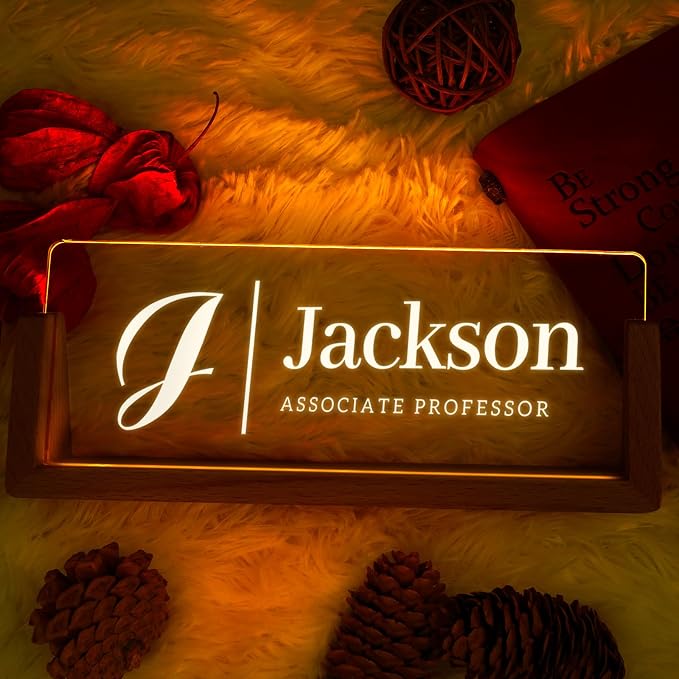 Custom Light Up Name Plate for Desk, Desk Name Plate Personalized - Image 4