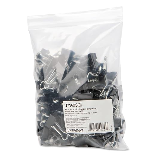 Universal Small Binder Clips Black/Silver, 144 Each - Image 4