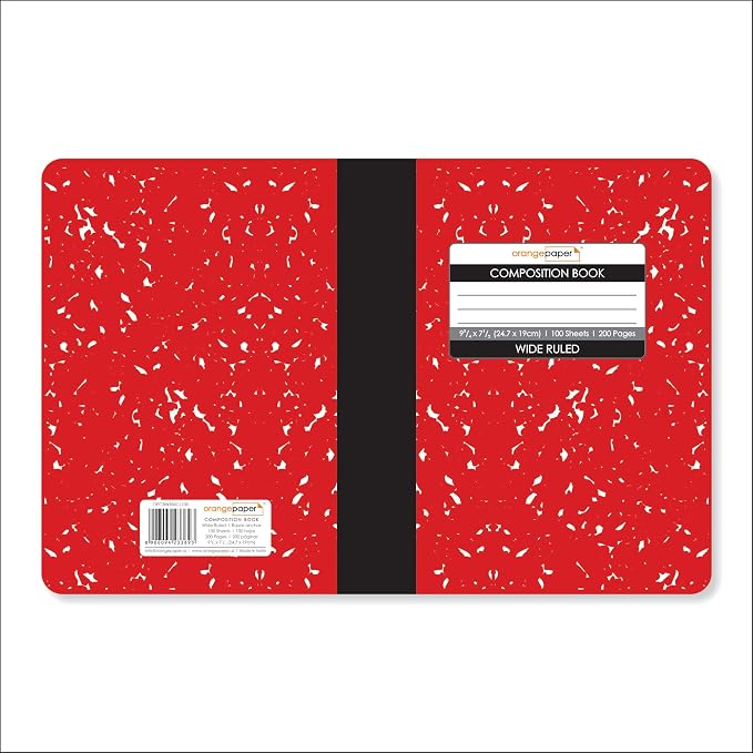 Composition Book – 100 Sheets, Wide Ruled, 9.75 x 7.5 inch – Durable Cover – - Image 2