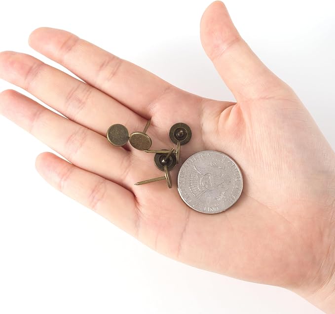 80pcs Metal Thumb Tacks, 0.43x0.66in, Bronze | Metal, Heavy Duty Flat Head - Image 7
