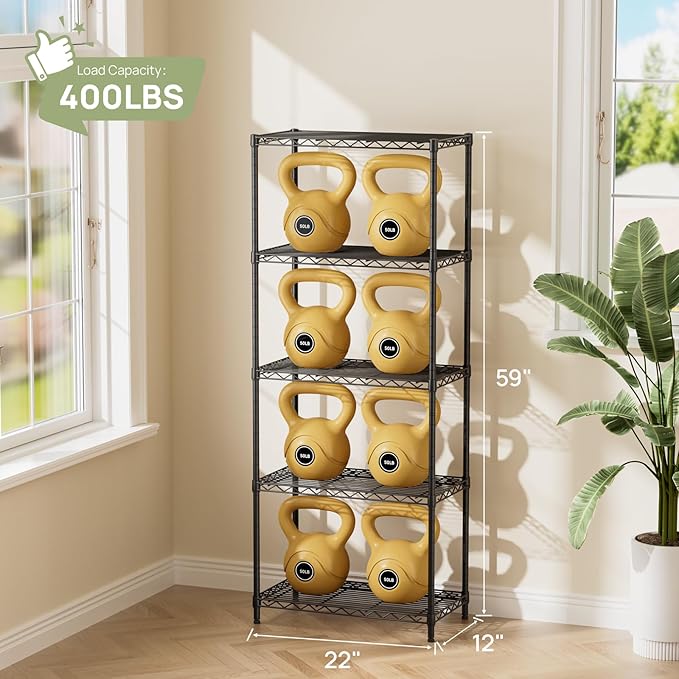 Golpart 5 Tier Adjustable Storage Shelves Heavy Duty Metal Utility Shelf 500LBS - Image 3