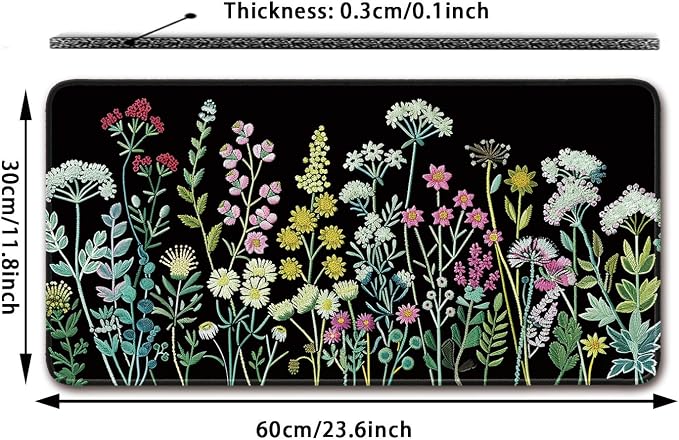 Keyboard Mat, Large Mouse Pad, Watercolor Flower - Image 2