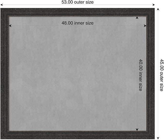 Amanti Art Black Framed Magnetic Board 45x53 Oversize Vision Board - Image 2