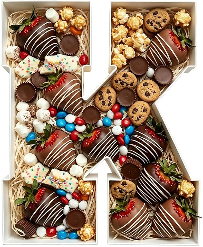 Plastic Fillable Letter Charcuterie Box, 10in Reusable Alphabet Shaped Tray by ANNJINT
