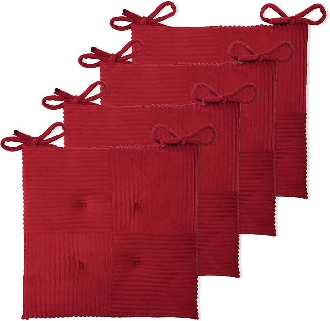 Office Stacking Chair Cushions 4 Pack, Corduroy High Density Foam Kitchen Seat by Zalvox