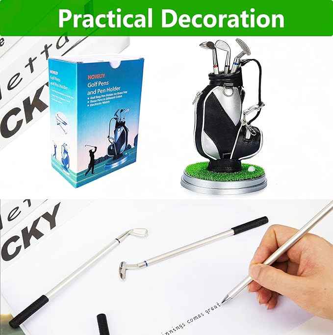 Golf Gifts for Men - Ideal Stocking Stuffers for Adults, White Elephant Gifts for Golfers, Dad, Him, Coworkers, Boss on Christmas & Birthday - Funny Golf Pen Holder, Home Office Decor Desk Accessories-DeskLoop Office